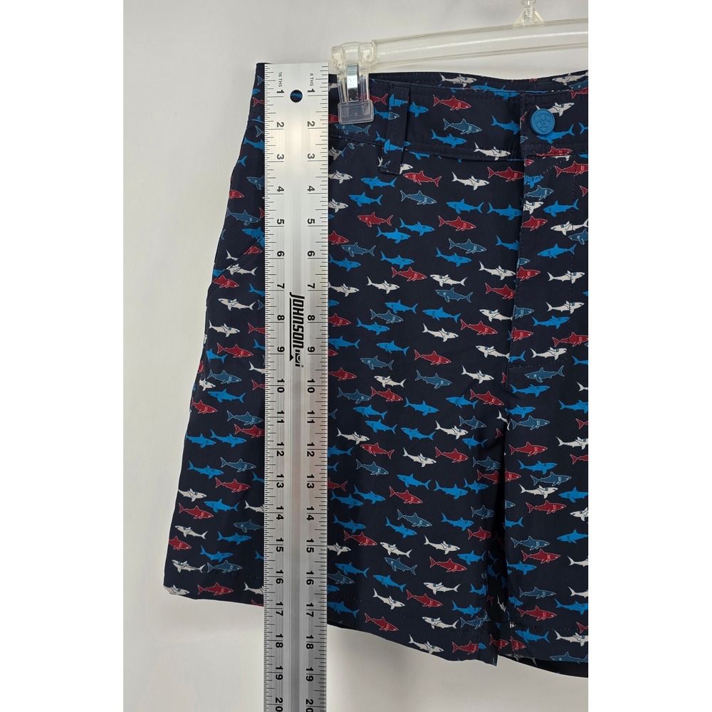 Ariat Mens Size 32 AriatTek Shark Print Navy Blue Performance Stretch Shorts - Picture 4 of 9